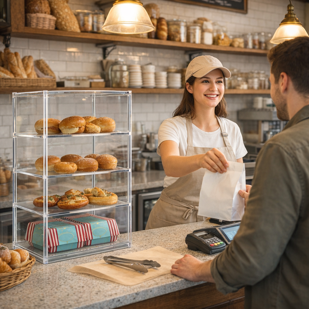 Exhibidor Pasteles 4 Niveles 30cm x 24cm x 50cm